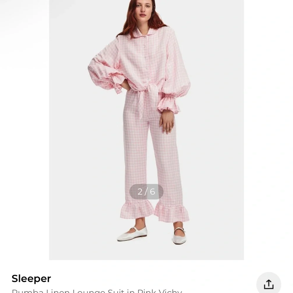 Sleeper Rumba Pink and White Gingham Pajama Lounge Set